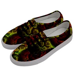 Green And Red Lights Wallpaper Fractal Digital Art Artwork Men s Classic Low Top Sneakers by Semog4