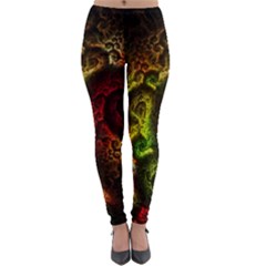 Green And Red Lights Wallpaper Fractal Digital Art Artwork Lightweight Velour Leggings by Semog4