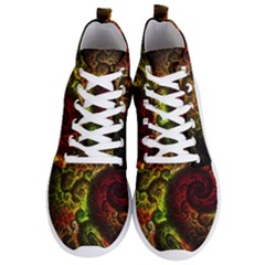 Green And Red Lights Wallpaper Fractal Digital Art Artwork Men s Lightweight High Top Sneakers by Semog4