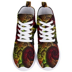 Green And Red Lights Wallpaper Fractal Digital Art Artwork Women s Lightweight High Top Sneakers by Semog4