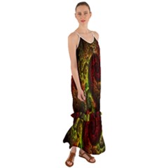 Green And Red Lights Wallpaper Fractal Digital Art Artwork Cami Maxi Ruffle Chiffon Dress by Semog4