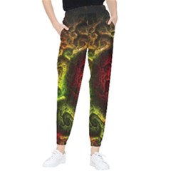 Green And Red Lights Wallpaper Fractal Digital Art Artwork Women s Tapered Pants by Semog4