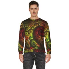 Green And Red Lights Wallpaper Fractal Digital Art Artwork Men s Fleece Sweatshirt by Semog4