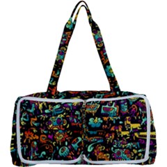 Cartoon Monster Pattern Abstract Background Multi Function Bag by Semog4