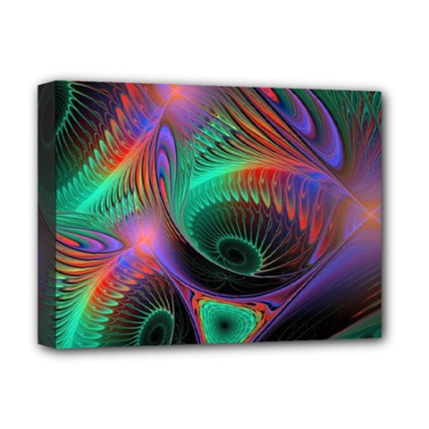 Circle Art 3d Artwork Graphics Vortex Colorful Digital Art Deluxe Canvas 16  X 12  (stretched)  by Semog4