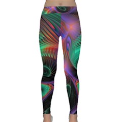 Circle Art 3d Artwork Graphics Vortex Colorful Digital Art Classic Yoga Leggings by Semog4