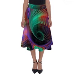 Circle Art 3d Artwork Graphics Vortex Colorful Digital Art Perfect Length Midi Skirt by Semog4