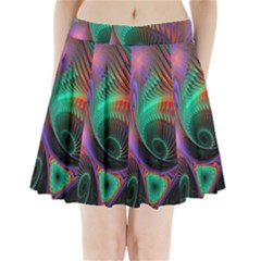 Circle Art 3d Artwork Graphics Vortex Colorful Digital Art Pleated Mini Skirt by Semog4