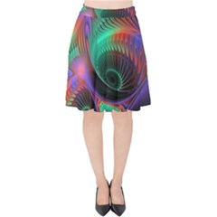 Circle Art 3d Artwork Graphics Vortex Colorful Digital Art Velvet High Waist Skirt by Semog4