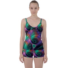 Circle Art 3d Artwork Graphics Vortex Colorful Digital Art Tie Front Two Piece Tankini by Semog4