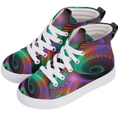 Circle Art 3d Artwork Graphics Vortex Colorful Digital Art Kids  Hi-top Skate Sneakers by Semog4