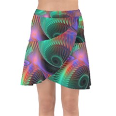 Circle Art 3d Artwork Graphics Vortex Colorful Digital Art Wrap Front Skirt by Semog4