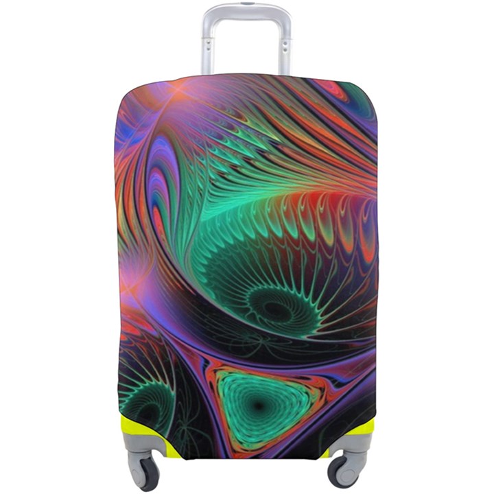 Circle Art 3d Artwork Graphics Vortex Colorful Digital Art Luggage Cover (Large)