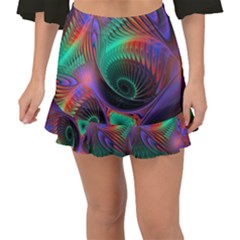 Circle Art 3d Artwork Graphics Vortex Colorful Digital Art Fishtail Mini Chiffon Skirt by Semog4