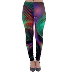 Circle Art 3d Artwork Graphics Vortex Colorful Digital Art Lightweight Velour Leggings by Semog4