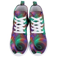 Circle Art 3d Artwork Graphics Vortex Colorful Digital Art Women s Lightweight High Top Sneakers by Semog4