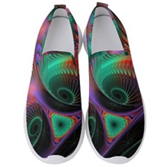 Circle Art 3d Artwork Graphics Vortex Colorful Digital Art Men s Slip On Sneakers by Semog4