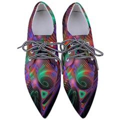 Circle Art 3d Artwork Graphics Vortex Colorful Digital Art Pointed Oxford Shoes by Semog4