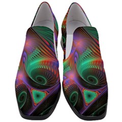 Circle Art 3d Artwork Graphics Vortex Colorful Digital Art Women Slip On Heel Loafers by Semog4