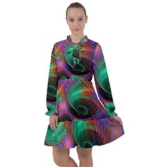 Circle Art 3d Artwork Graphics Vortex Colorful Digital Art All Frills Chiffon Dress by Semog4