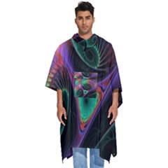 Circle Art 3d Artwork Graphics Vortex Colorful Digital Art Men s Hooded Rain Ponchos by Semog4