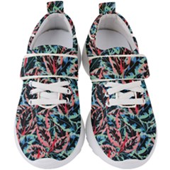 Leaves Leaf Pattern Patterns Colorfu Kids  Velcro Strap Shoes