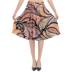 Colorful Paisley Background Artwork Paisley Patterns Flared Midi Skirt