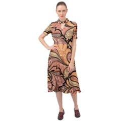 Colorful Paisley Background Artwork Paisley Patterns Keyhole Neckline Chiffon Dress