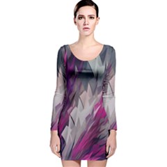 Colorful Artistic Pattern Design Long Sleeve Velvet Bodycon Dress by Semog4