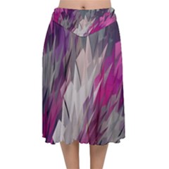 Colorful Artistic Pattern Design Velvet Flared Midi Skirt by Semog4