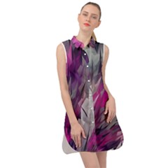 Colorful Artistic Pattern Design Sleeveless Shirt Dress by Semog4