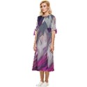 Colorful Artistic Pattern Design Bow Sleeve Chiffon Midi Dress View2