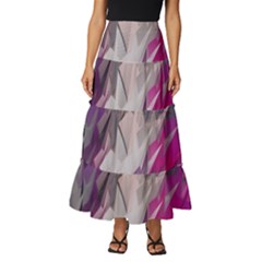 Colorful Artistic Pattern Design Tiered Ruffle Maxi Skirt