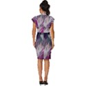 Colorful Artistic Pattern Design Vintage Frill Sleeve V-Neck Bodycon Dress View4