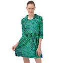 Green And Blue Peafowl Peacock Animal Color Brightly Colored Mini Skater Shirt Dress View1