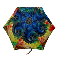 Colorful Digital Art Fractal Design Mini Folding Umbrellas by Semog4