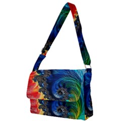 Colorful Digital Art Fractal Design Full Print Messenger Bag (l)