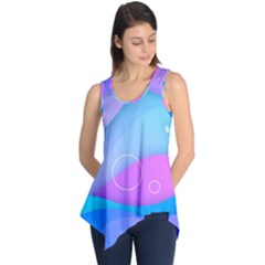 Colorful Blue Purple Wave Sleeveless Tunic