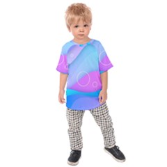 Colorful Blue Purple Wave Kids  Raglan Tee