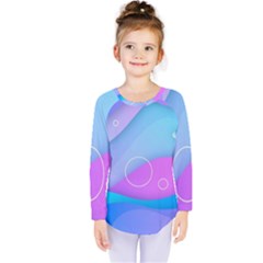 Colorful Blue Purple Wave Kids  Long Sleeve Tee