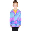 Colorful Blue Purple Wave Kids  Double Breasted Button Coat View1