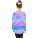 Colorful Blue Purple Wave Kids  Double Breasted Button Coat View2