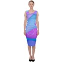 Colorful Blue Purple Wave Sleeveless Pencil Dress View1