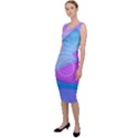 Colorful Blue Purple Wave Sleeveless Pencil Dress View2