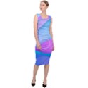 Colorful Blue Purple Wave Sleeveless Pencil Dress View3