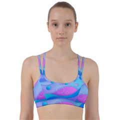 Colorful Blue Purple Wave Line Them Up Sports Bra