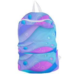 Colorful Blue Purple Wave Foldable Lightweight Backpack