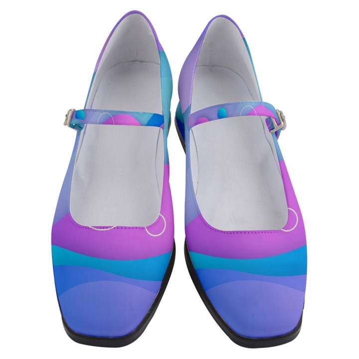 Colorful Blue Purple Wave Women s Mary Jane Shoes