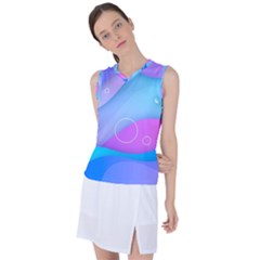 Colorful Blue Purple Wave Women s Sleeveless Sports Top