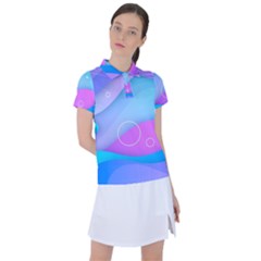 Colorful Blue Purple Wave Women s Polo Tee